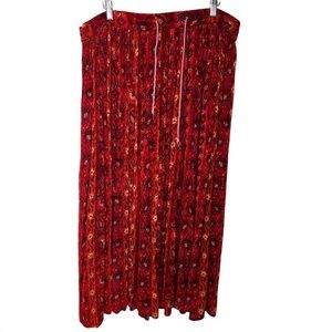 ORVIS Vintage Boho Floral Flowy Elastic Wait Maxi Skirt Size Medium